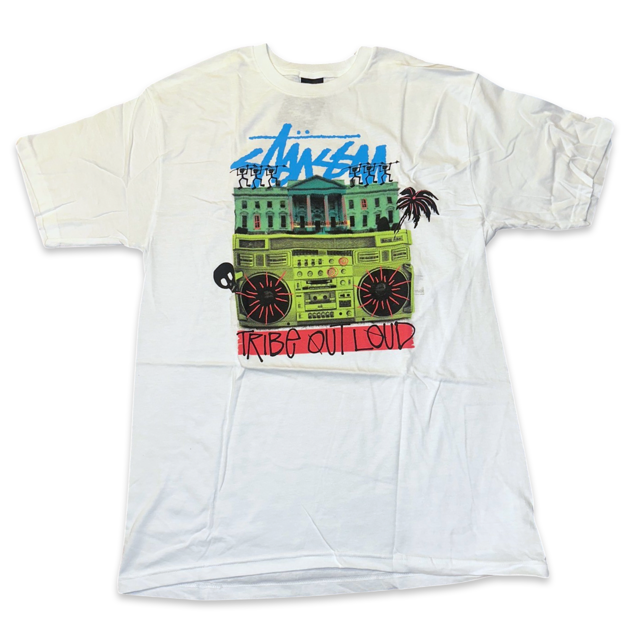 STUSSY Tribe Out Loud White Tee