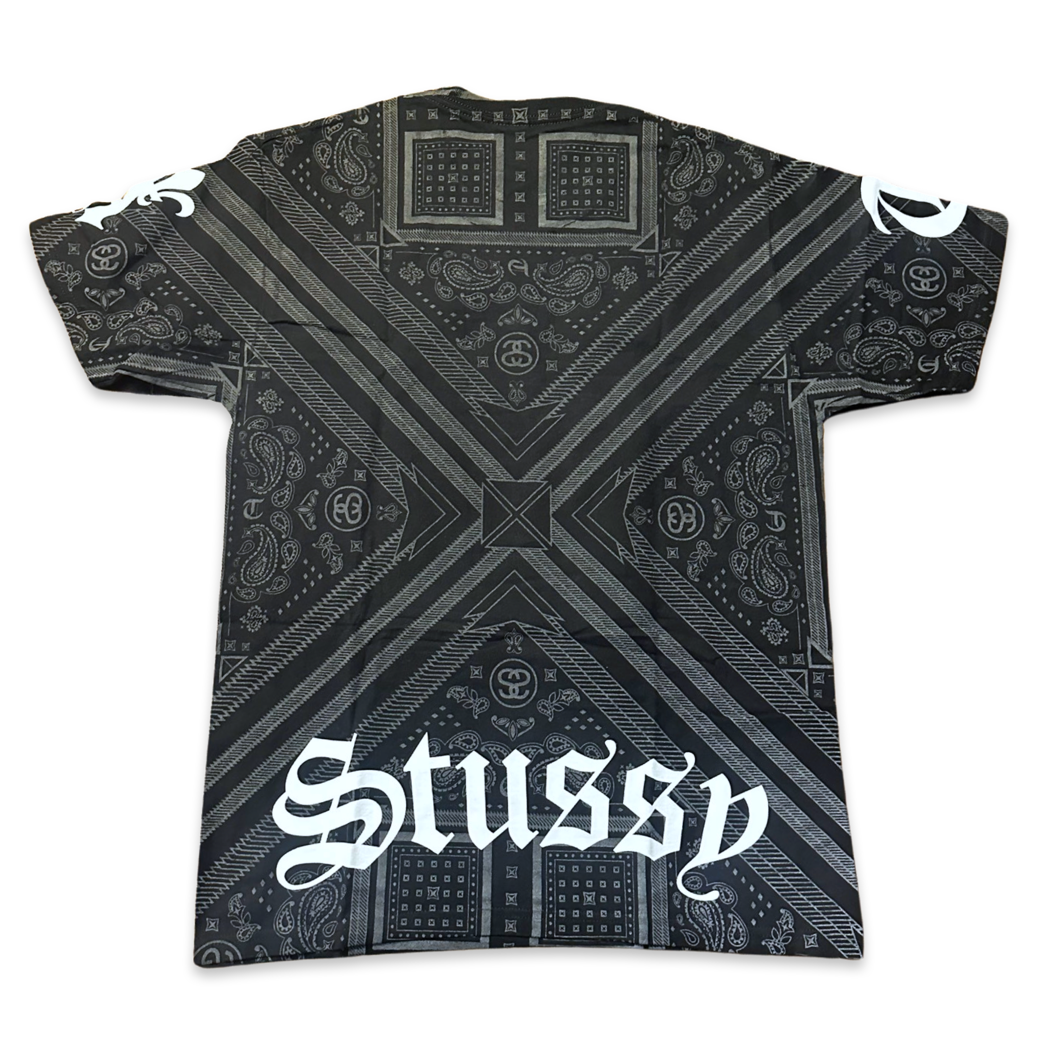 STUSSY Black Bandana Reflective Tee