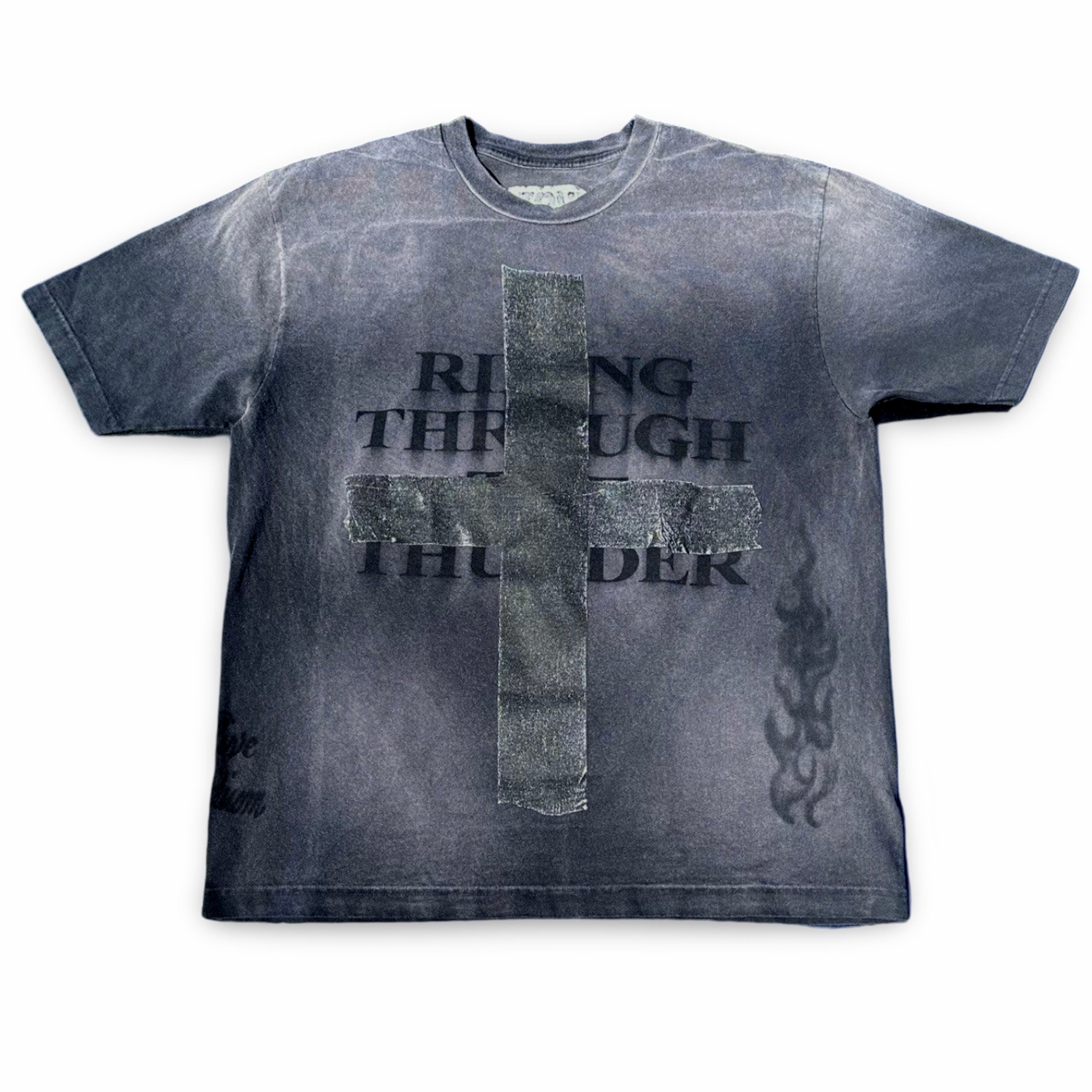 Travis Scott Utopia NYC MetLife Stadium Cross Black Washed Tee