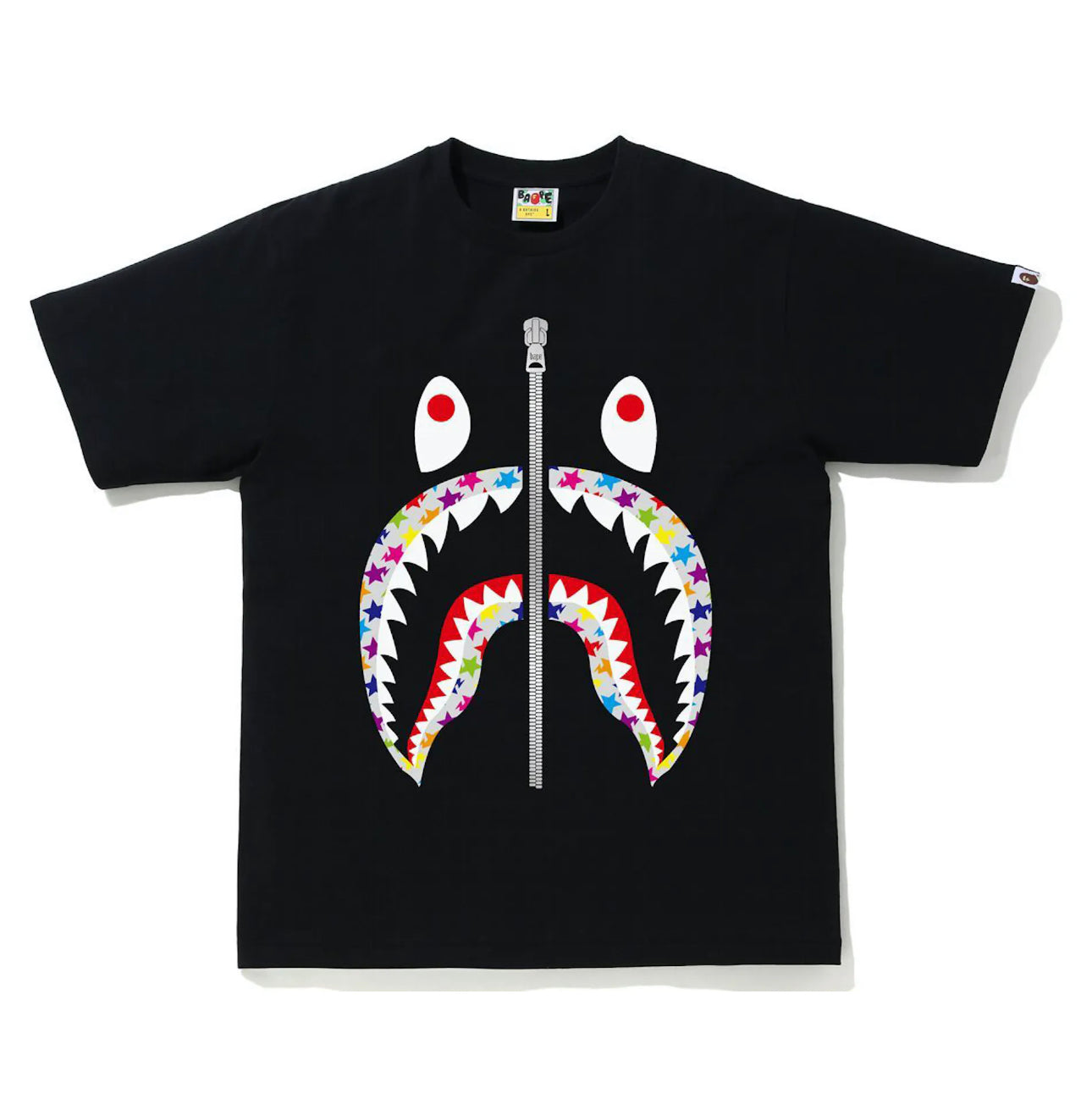 BAPE Multicolor Shark Black Tee