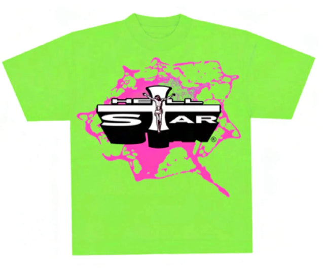 HELLSTAR Jesus Emblem Capsule 9 Neon Green Tee