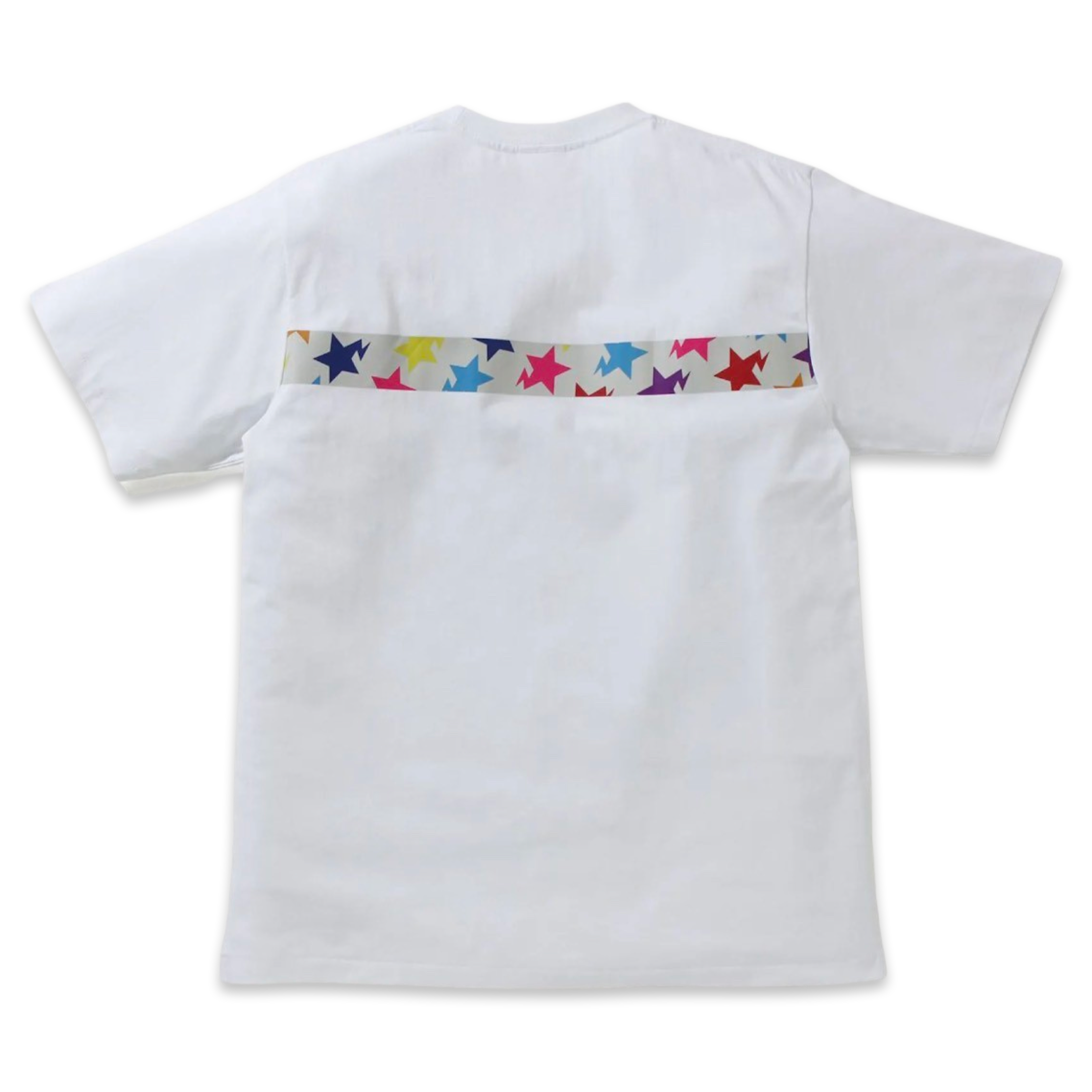 BAPE Multicolor Pattern Tape White Tee