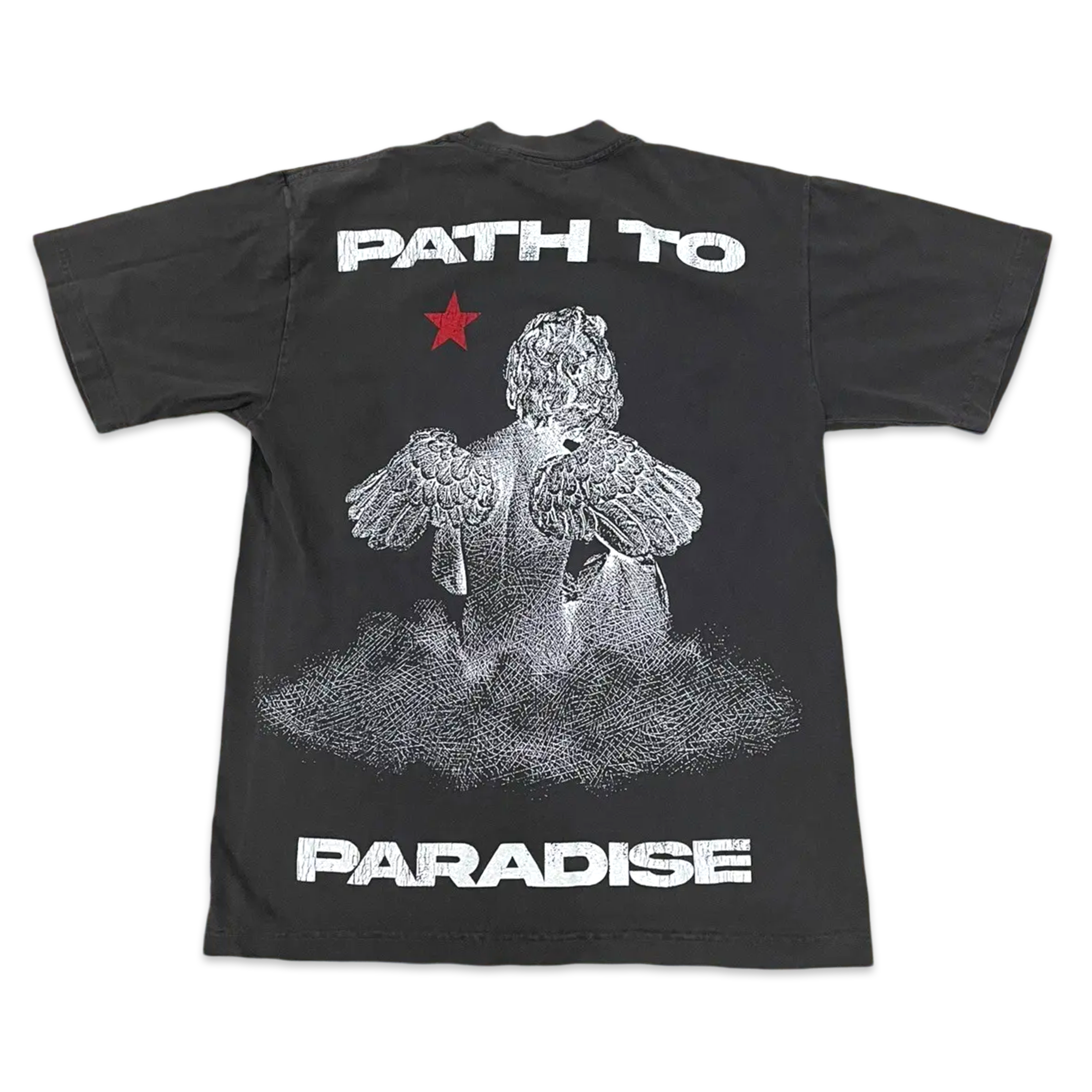 *RARE* HELLSTAR 8 Path To Paradise Angel Vintage Gray Tee