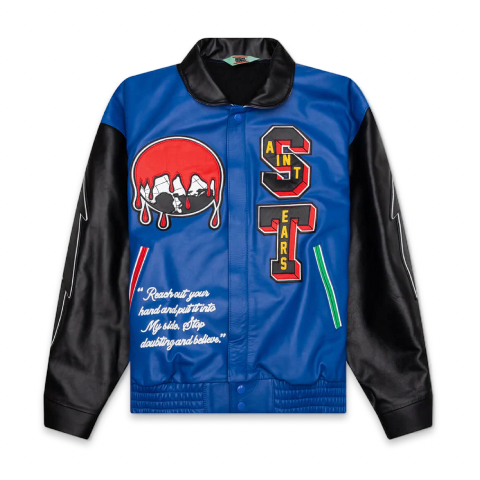 Saint Michael x Denim Tears Holy Grail Varsity Leather Jacket