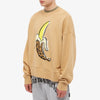 PALM ANGELS Logo Banana Leopard Cream Crewneck