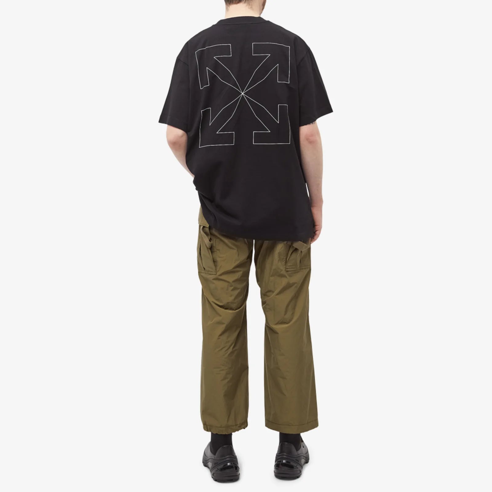 OFF WHITE Relaxed Arrow Logo Oversized Black Tee