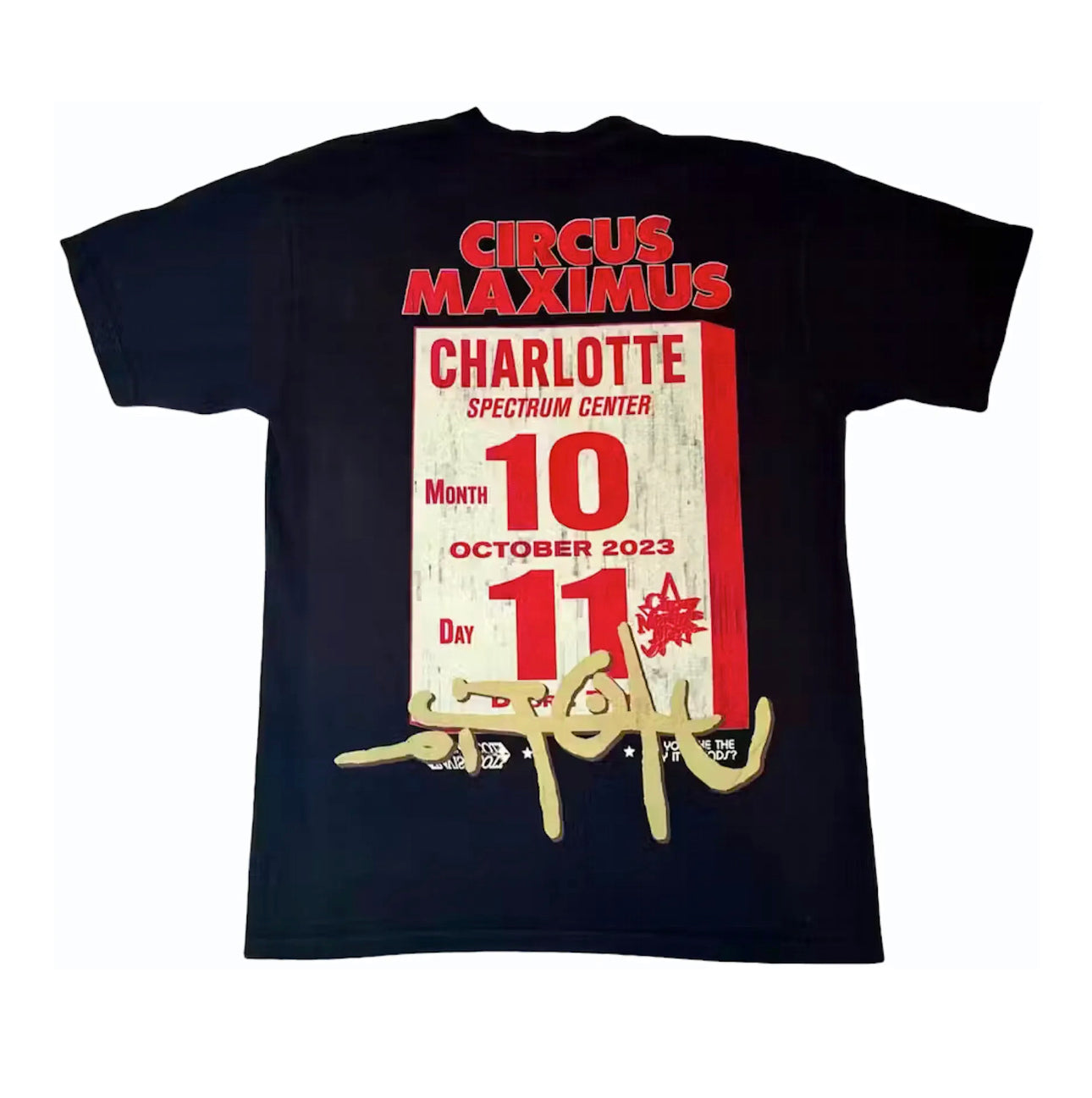 TRAVIS SCOTT Utopia In Charlotte Circus Maximus Tour Black Tee