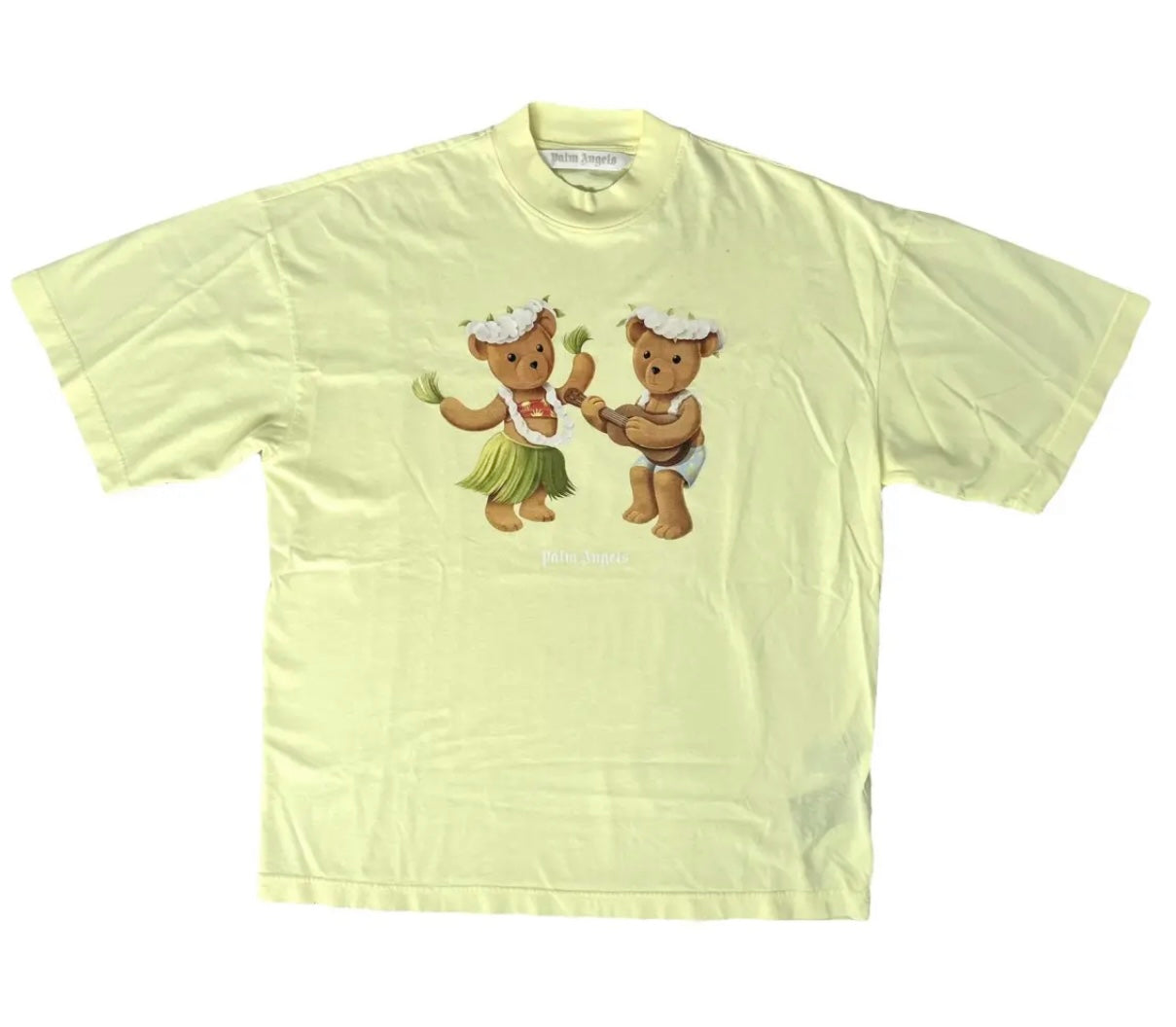 PALM ANGELS Dancing Bears Yellow Tee