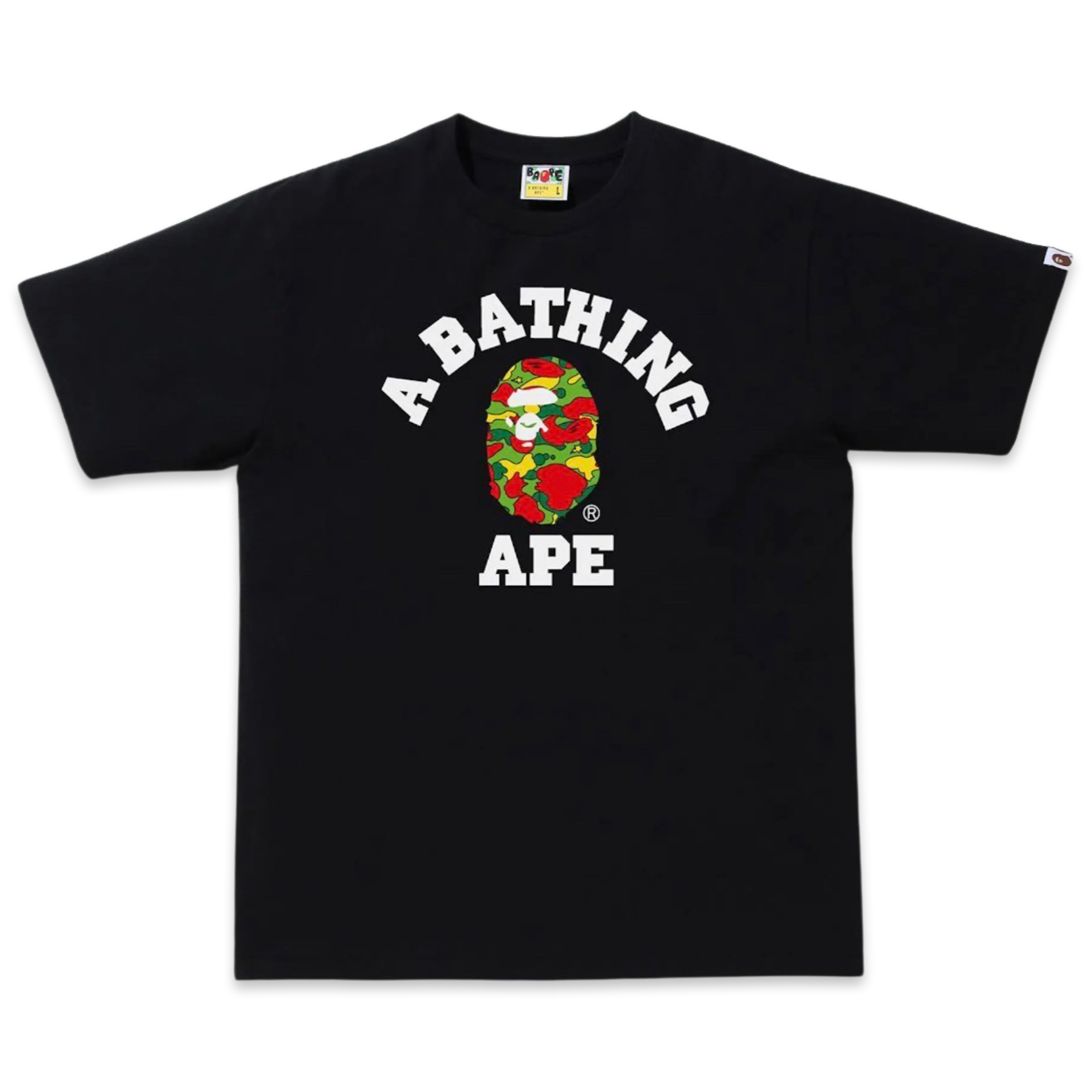 BAPE Multicolor Camo College Black Tee