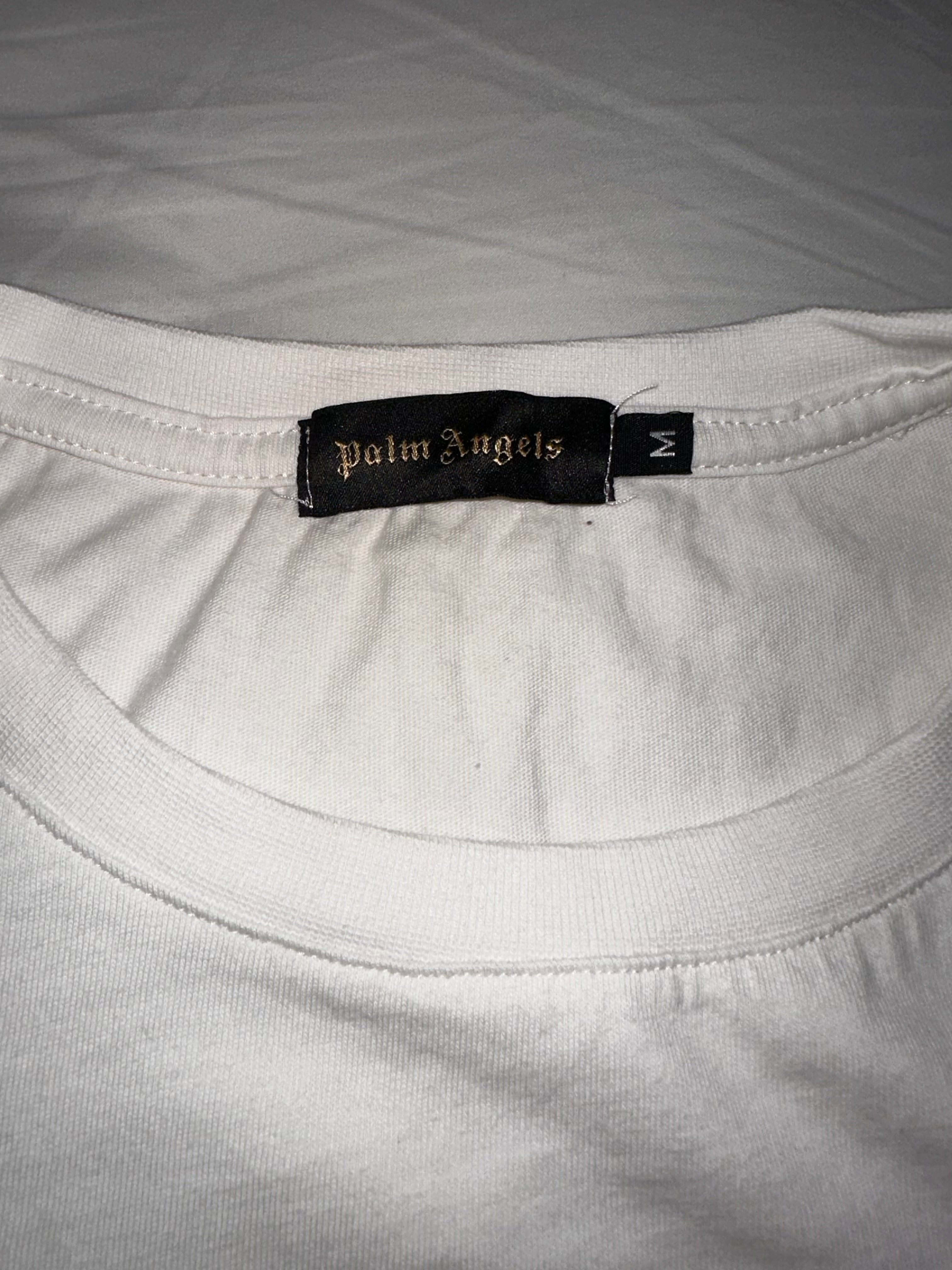 Palm Angels Kill The Bear Embroidered Logo White Tee Designer MSRP $350