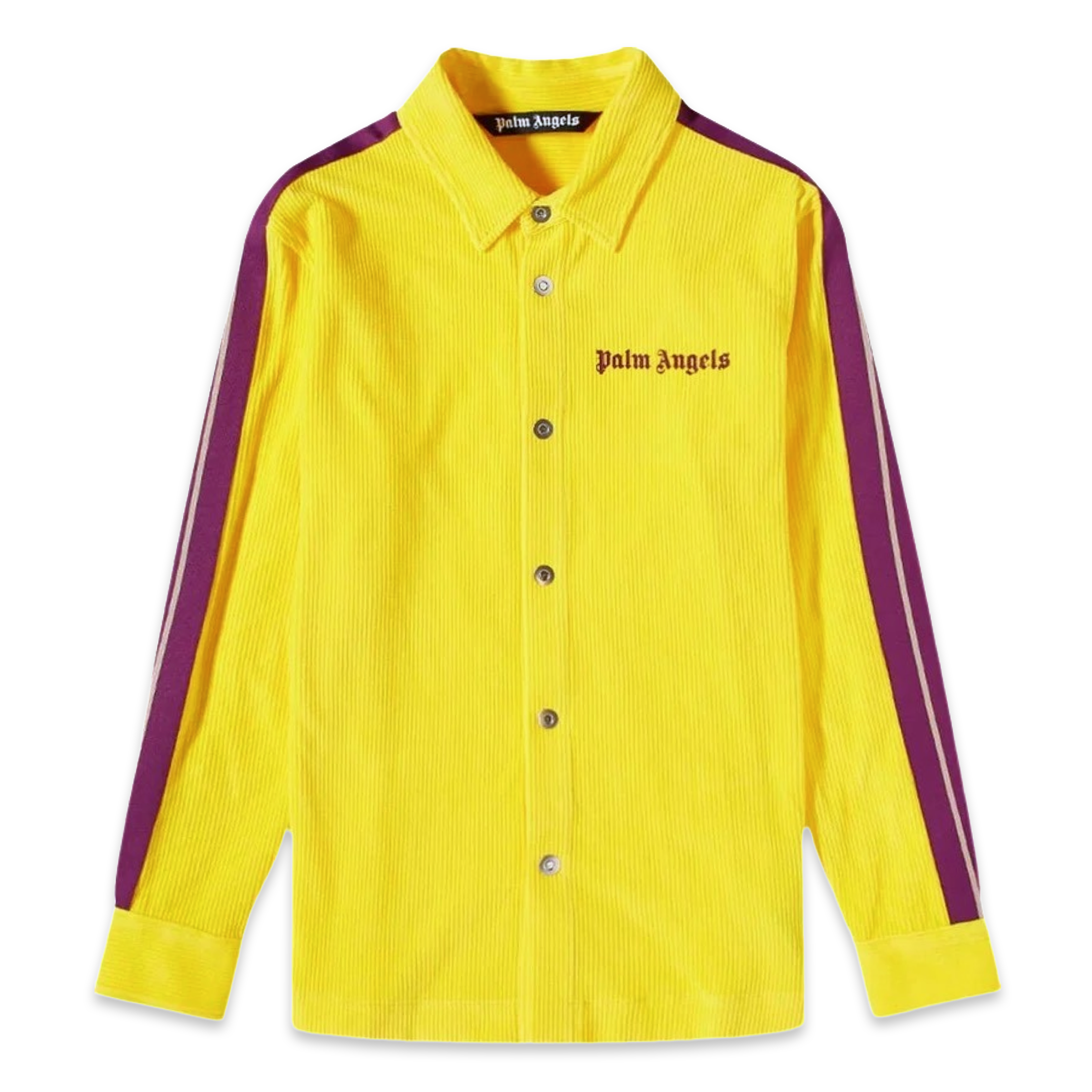 PALM ANGELS Corduroy Yellow Button Up Track Jacket