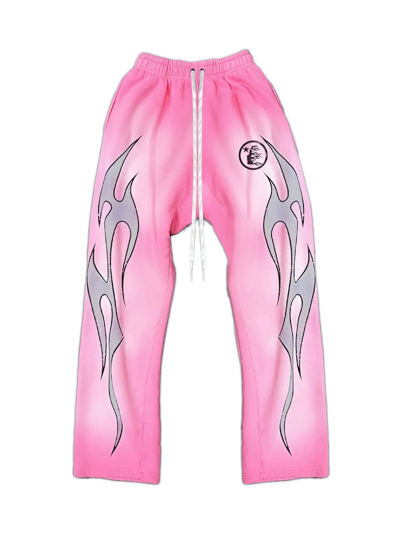 HELLSTAR Capsule 10 Pink Washed Flame Flare Pants