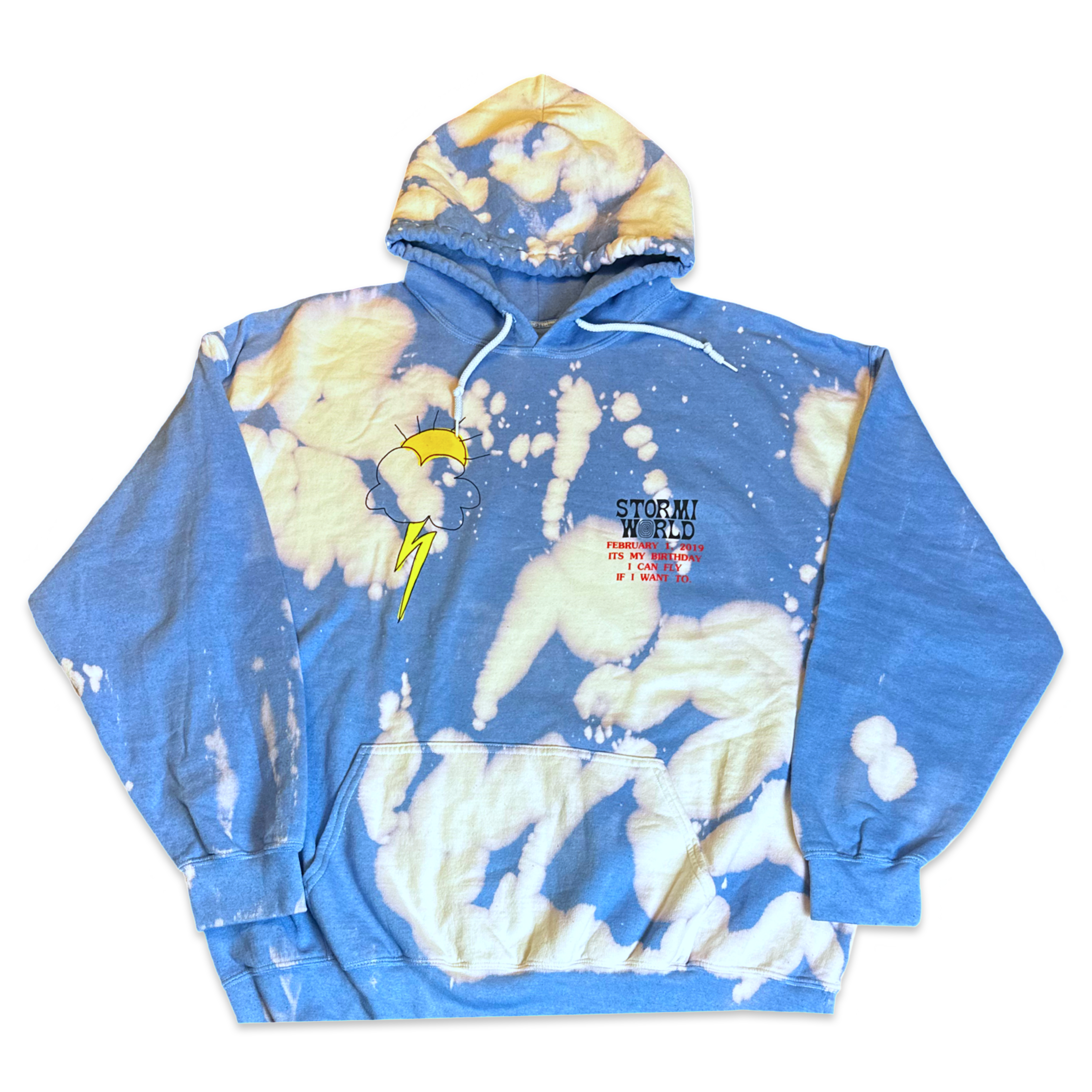 *F&F* TRAVIS SCOTT StormiWorld 1st Birthday Cloud Tie Dye Hoodie