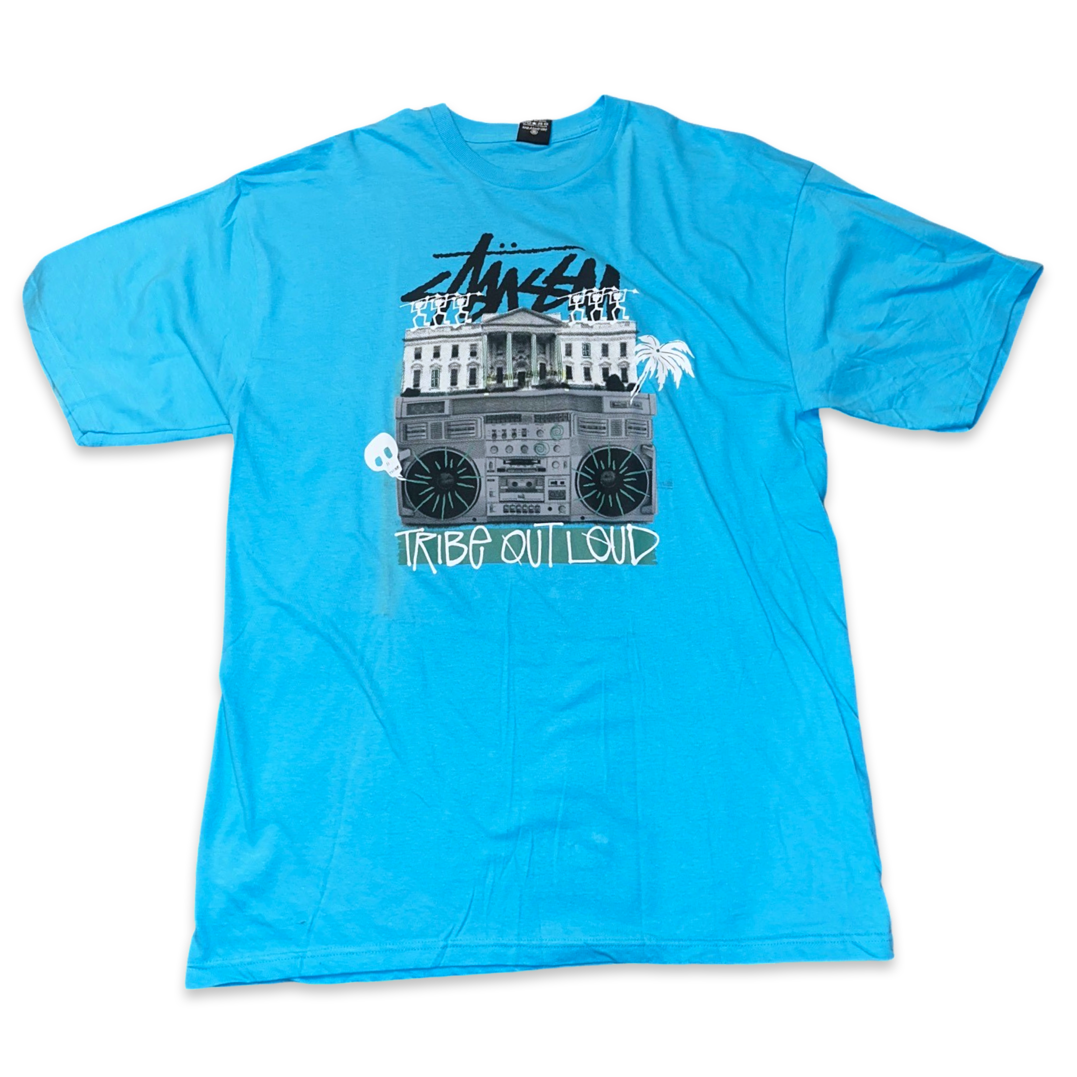 STUSSY Tribe Out Loud Blue Tee