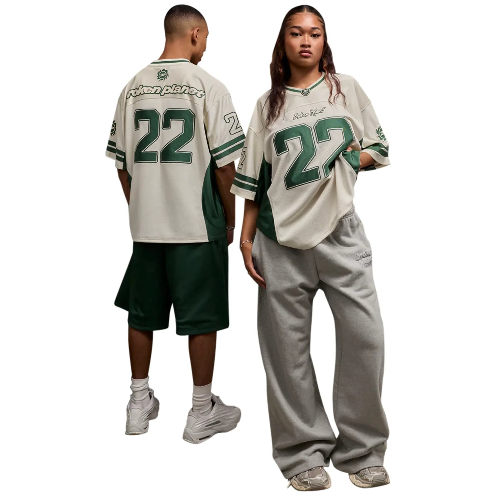 Broken Planet Football Green/White Jersey