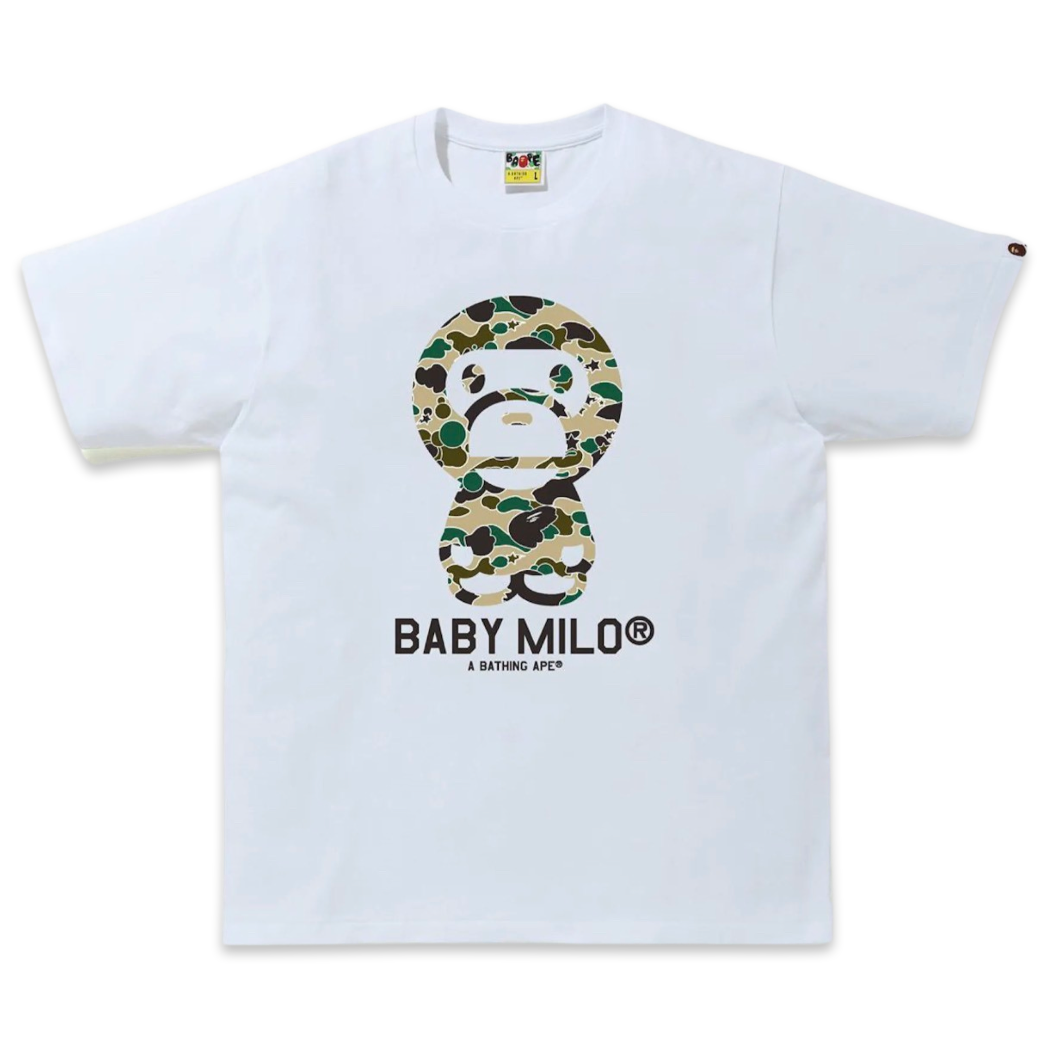 BAPE Yellow Camo Baby Milo White Tee