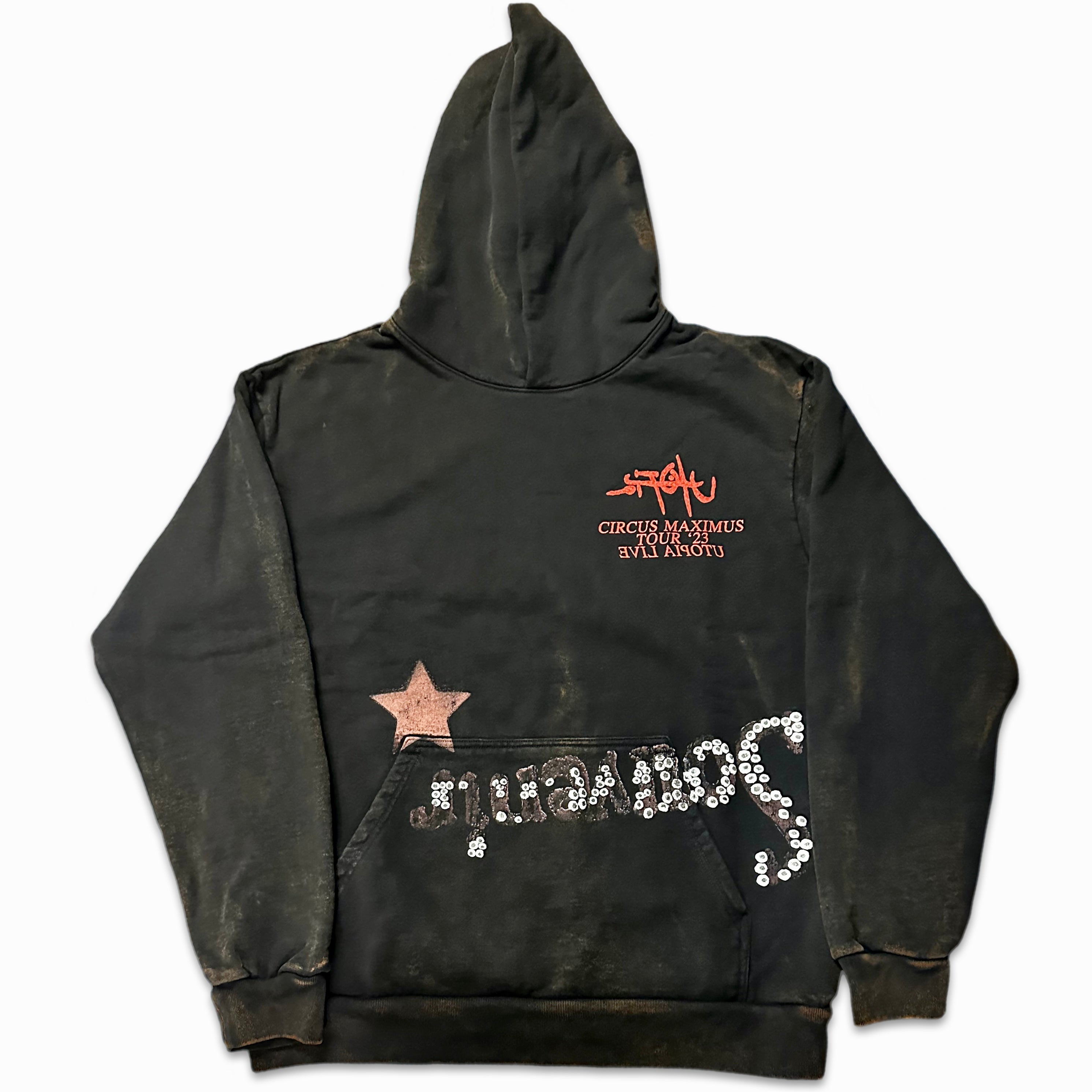 Travis Scott Utopia London UK Souvenir Black Washed Hoodie