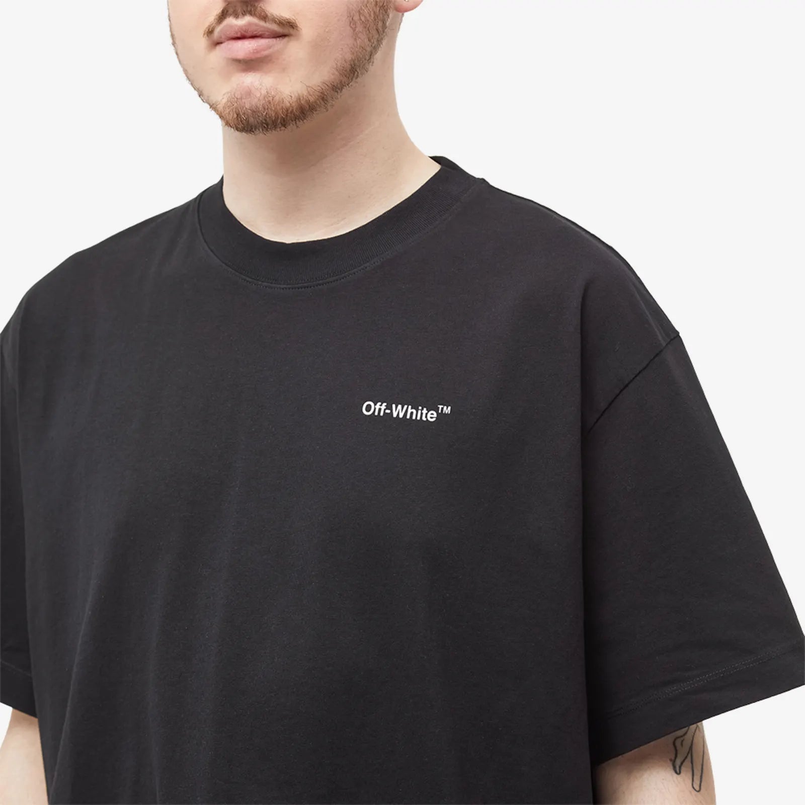 OFF WHITE Relaxed Arrow Logo Oversized Black Tee