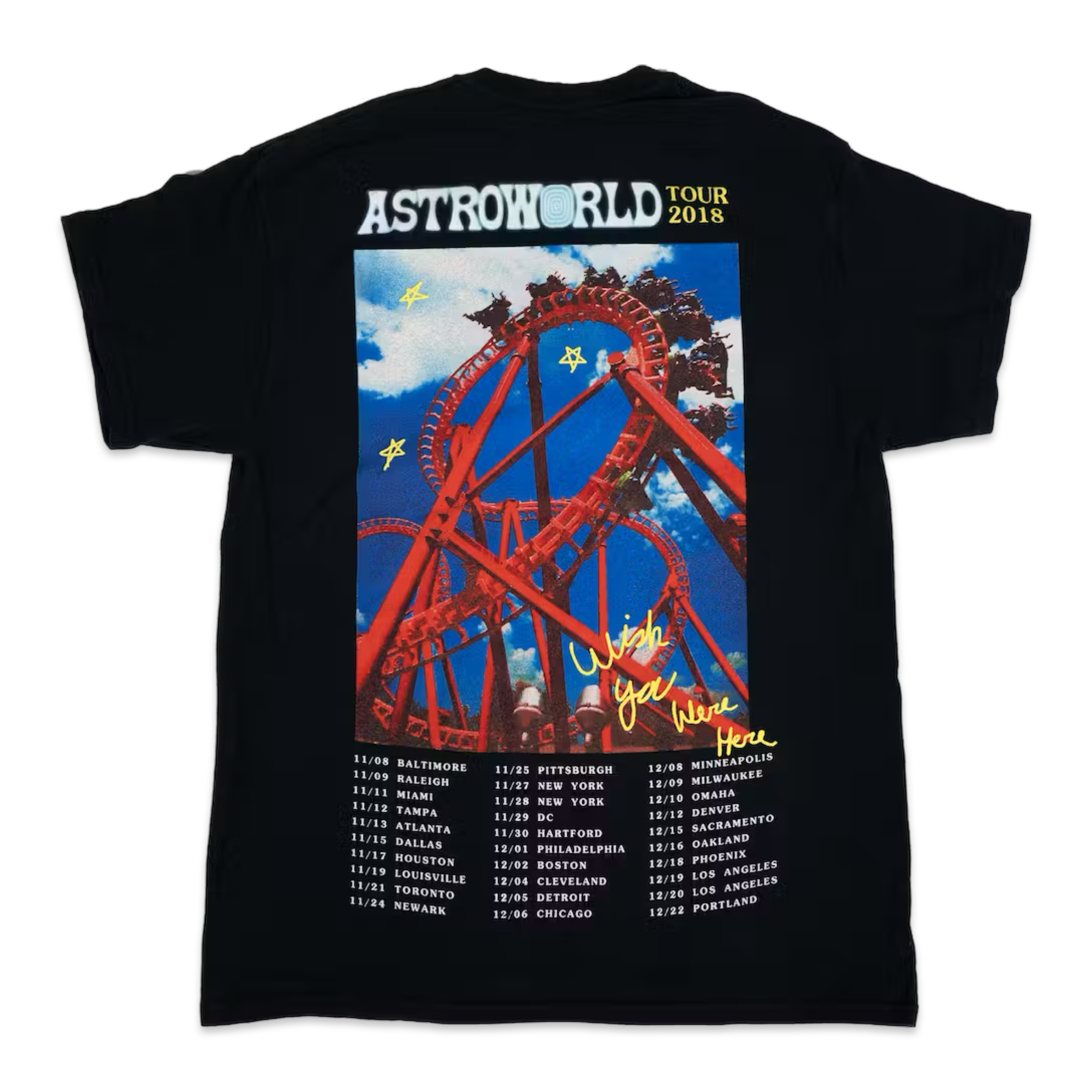 *STEAL* TRAVIS SCOTT Astroworld Rollercoaster Tour Black Tee