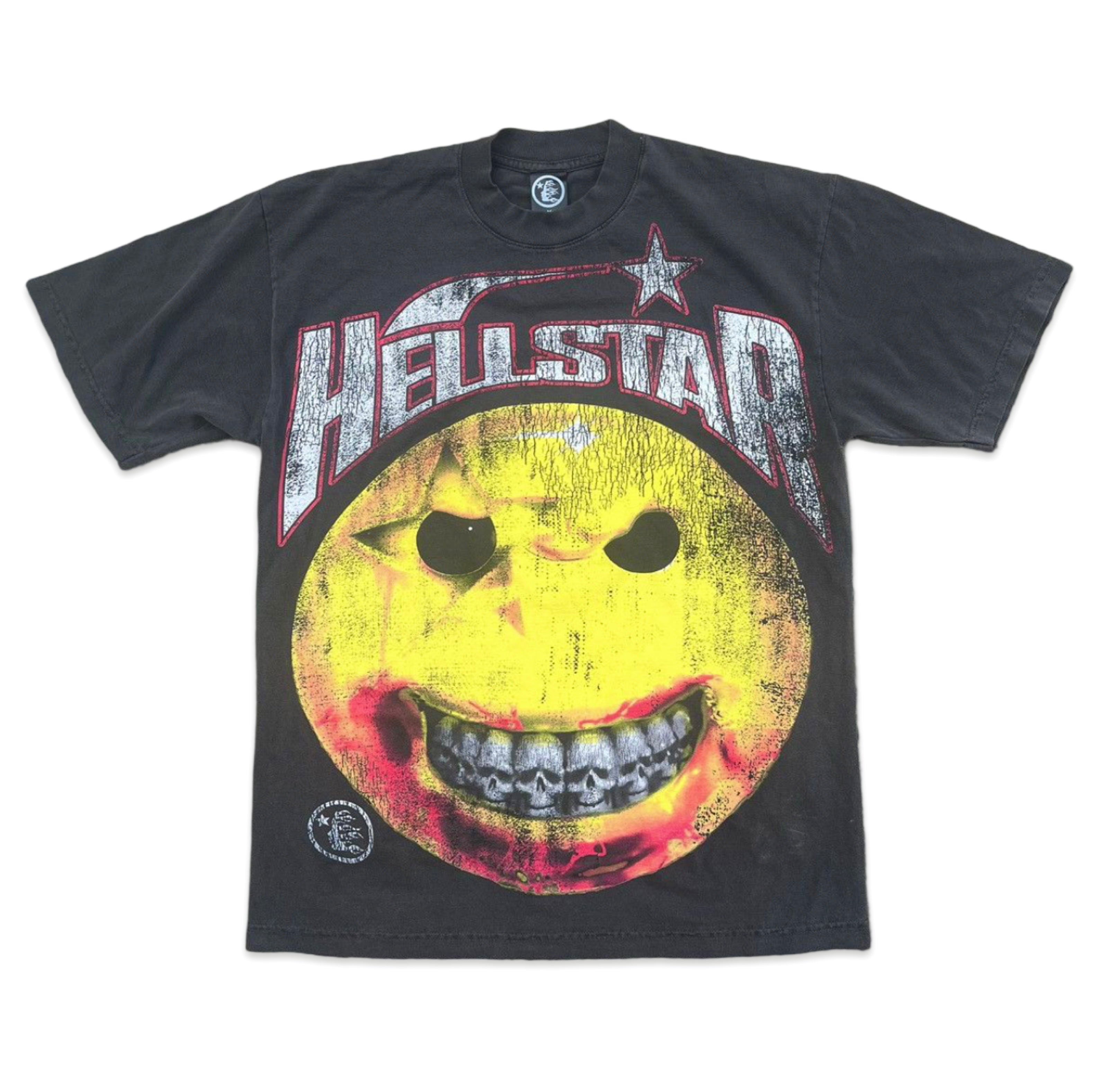 *RARE* HELLSTAR 8 Smiley Star Gray Vintage Tee