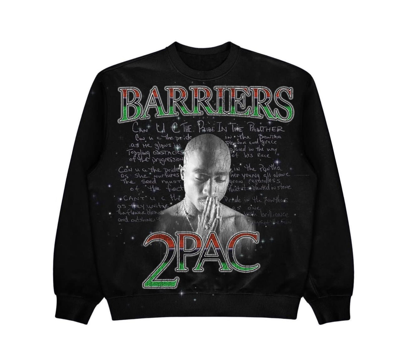 BARRIERS x 2PAC Worldwide Vintage Black Crewneck