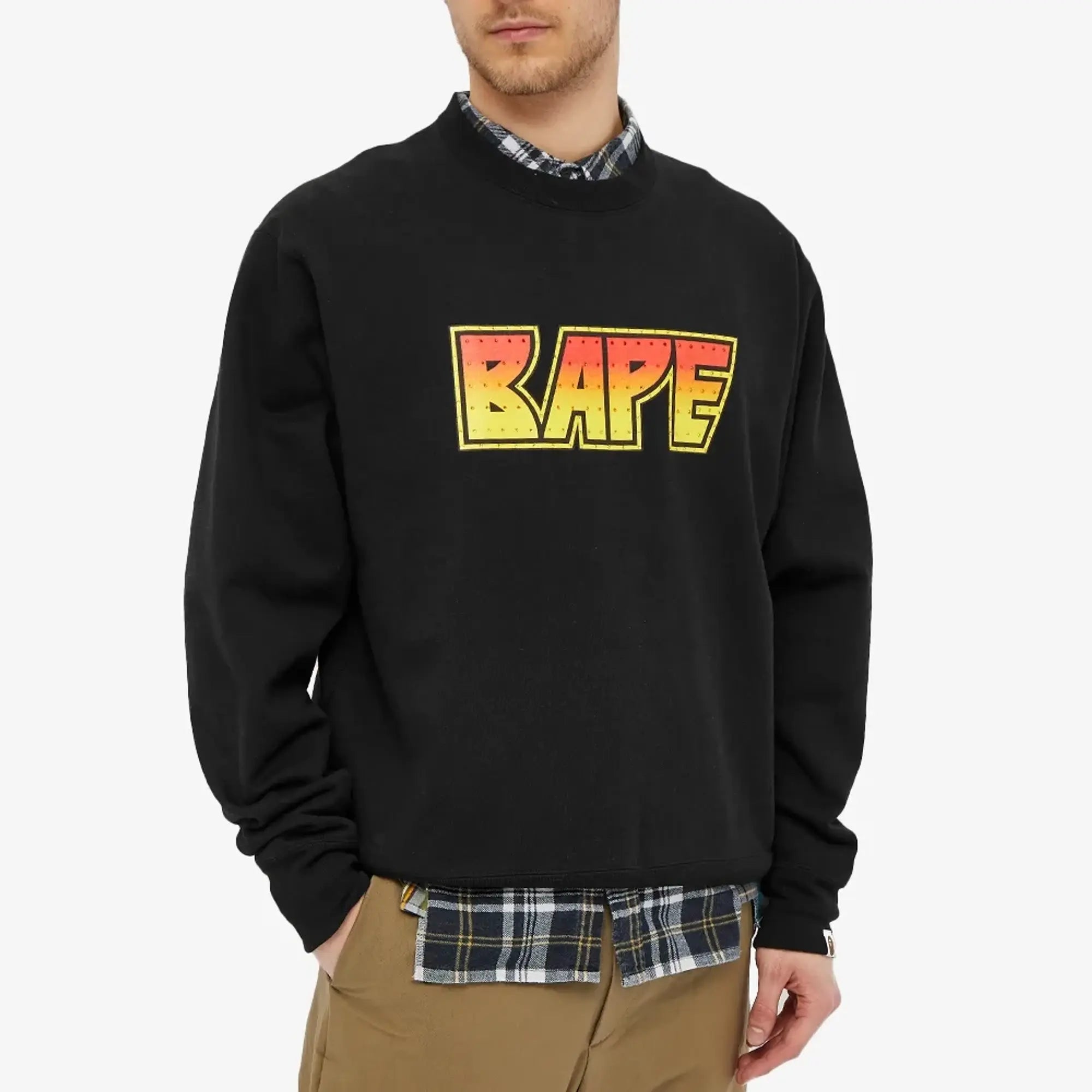 BAPE Rhinestone Black Relaxed Crewneck