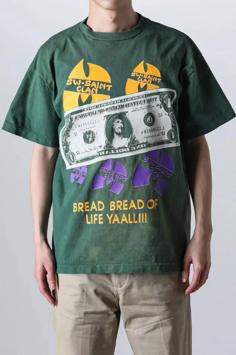 Saint Michael x Sean Wotherspoon x Wu Tang Jesus Dollar Bill Green Tee