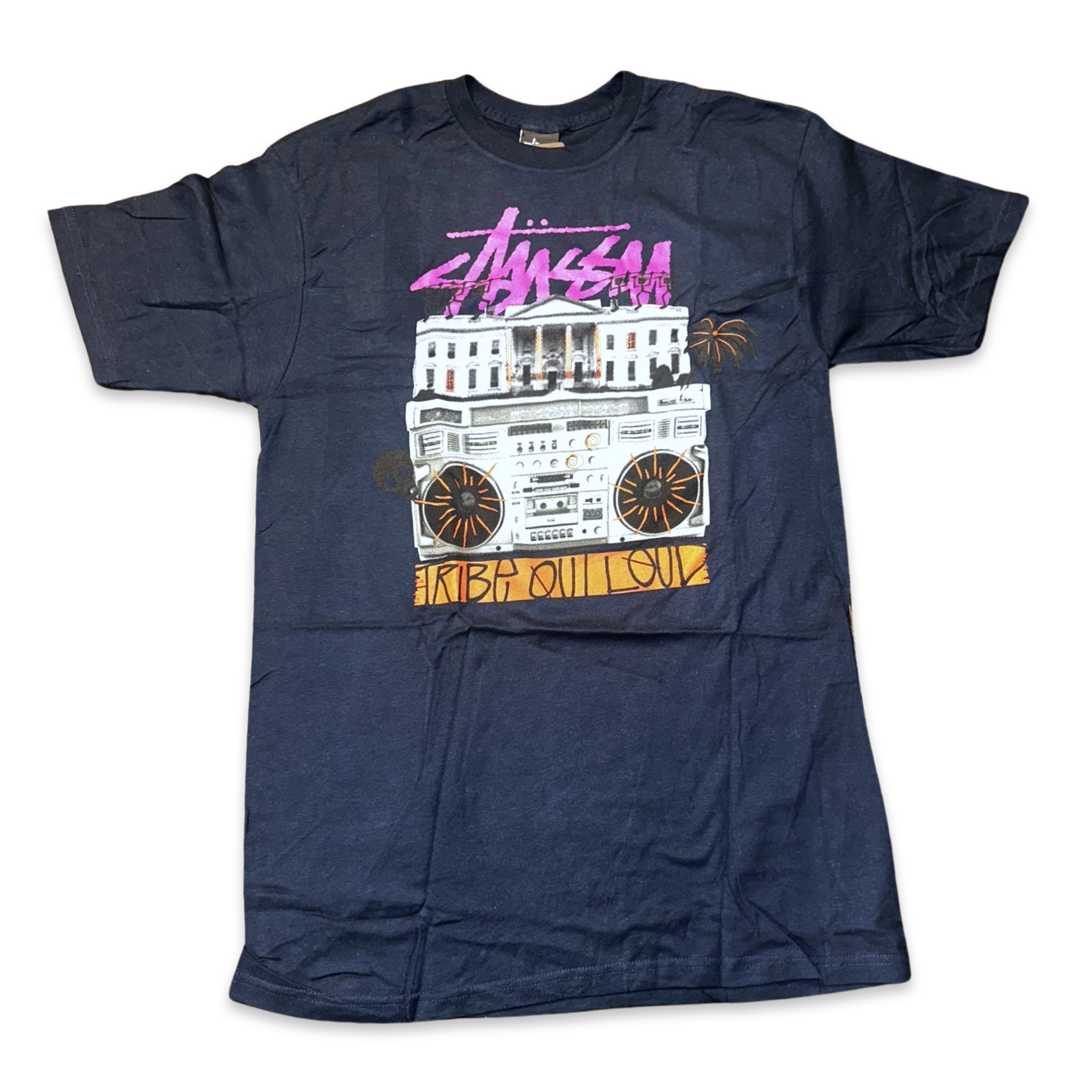 STUSSY Tribe Out Loud Navy Tee