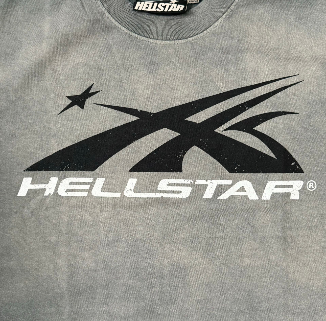 HELLSTAR 11 Unreleased Classic Logo Gray Washed Tee