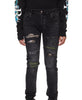 AMIRI Aged Black Bandana Thrasher Denim Jeans Pants