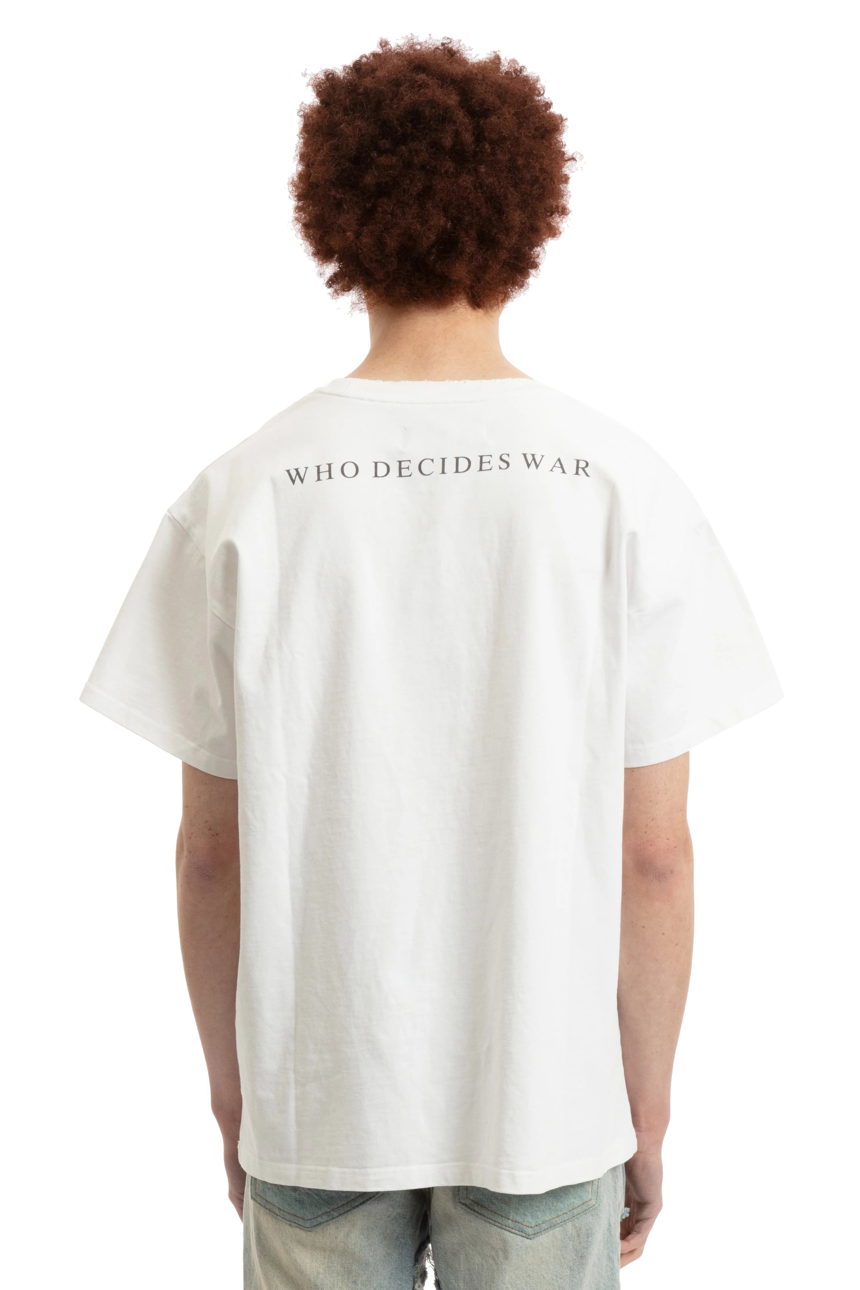 WHO DECIDES WAR Duofly Butterfly Girl Jersey White Tee