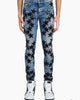 AMIRI Light Indigo Leather Chemist Leather Embroidery Stars Denim Jeans Pants