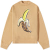 PALM ANGELS Logo Banana Leopard Cream Crewneck