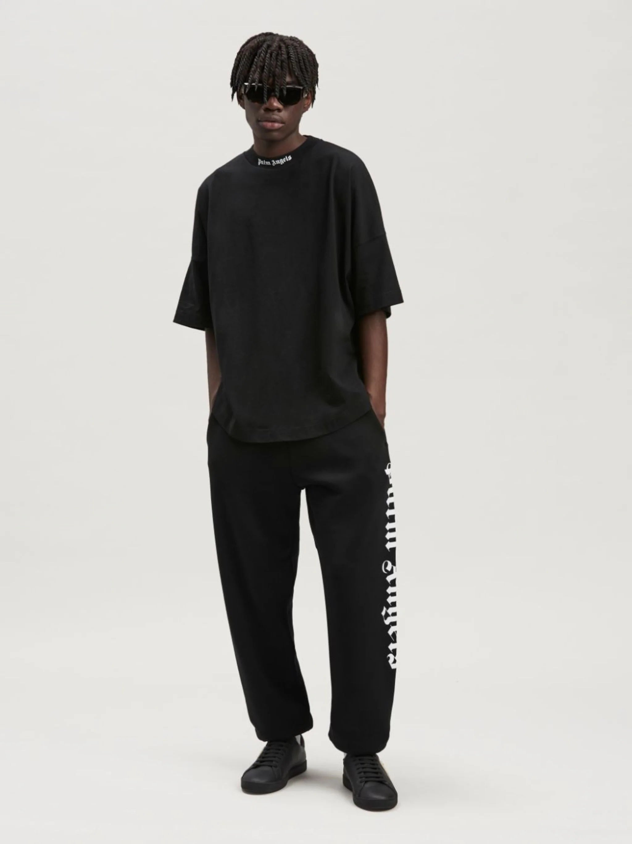 PALM ANGELS Side Logo Black Sweatpants