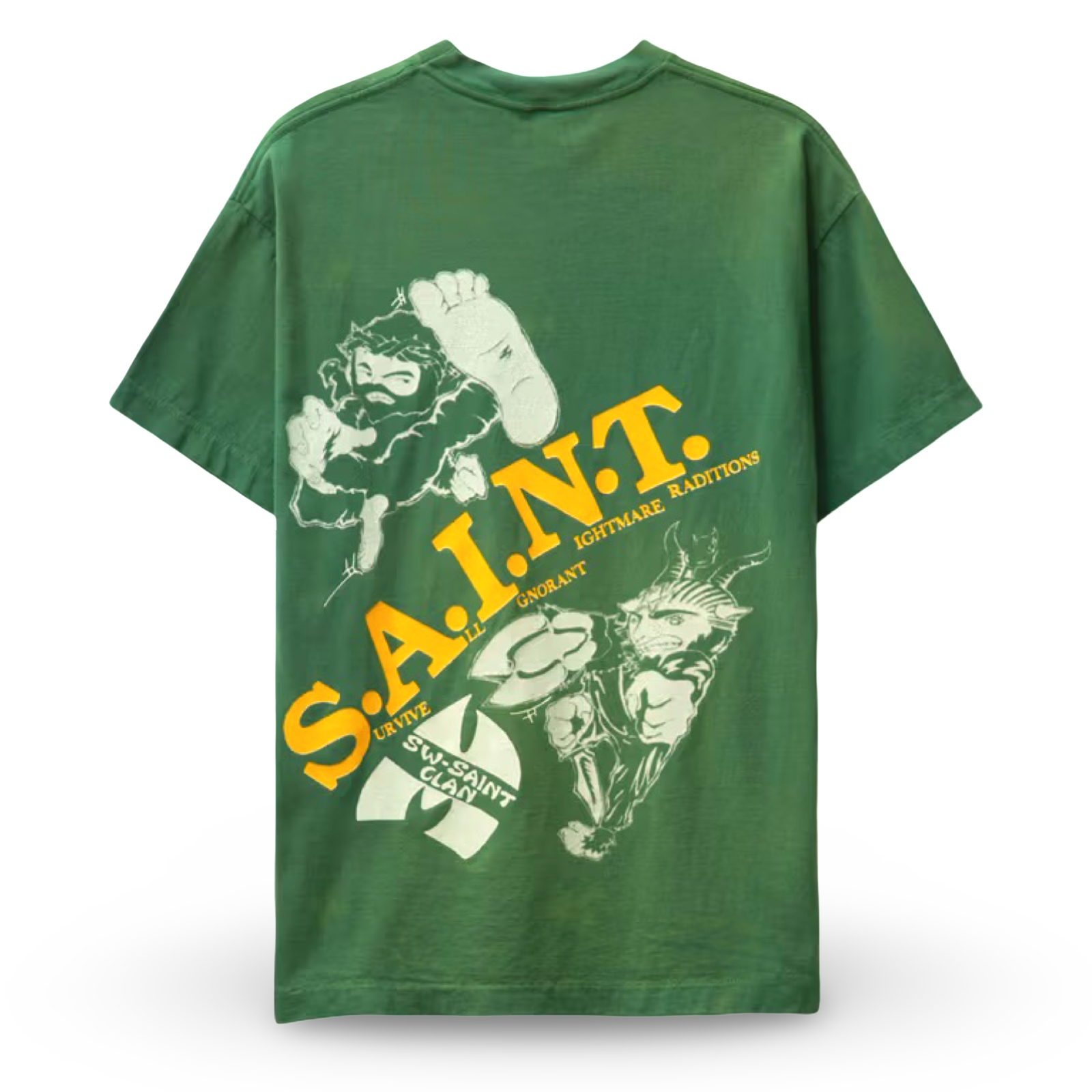 Saint Michael x Sean Wotherspoon x Wu Tang Jesus Dollar Bill Green Tee