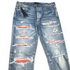 AMIRI Clay Indigo Orange Bandana Thrasher Denim Jeans Pants