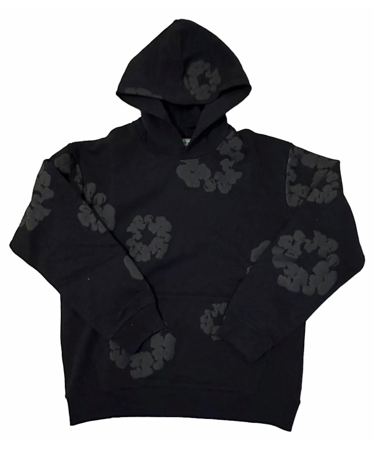 DENIM TEARS Monochrome Black Cotton Wreath Hoodie