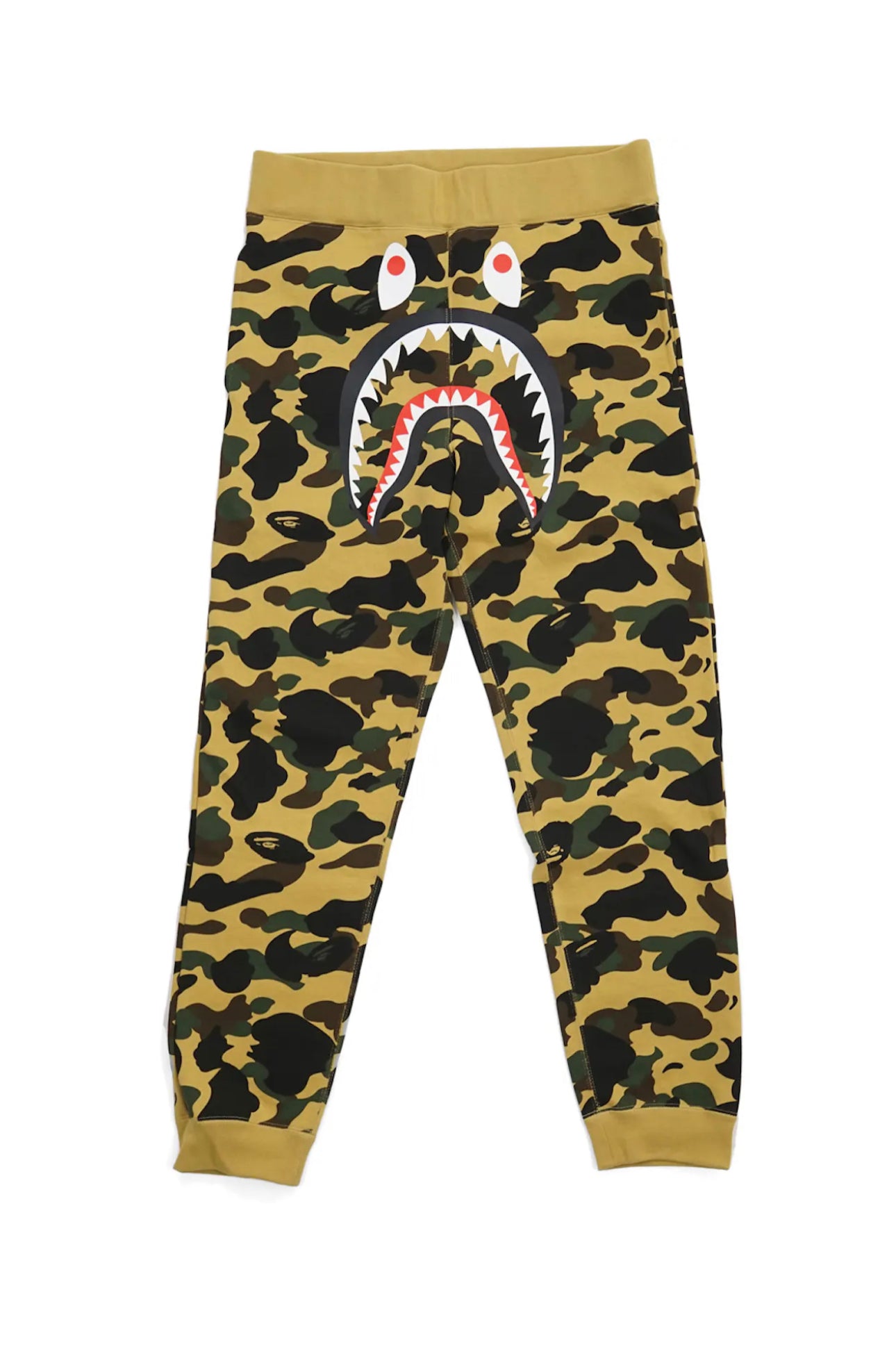 BAPE 1st Camo Yellow Shark Sweatpants