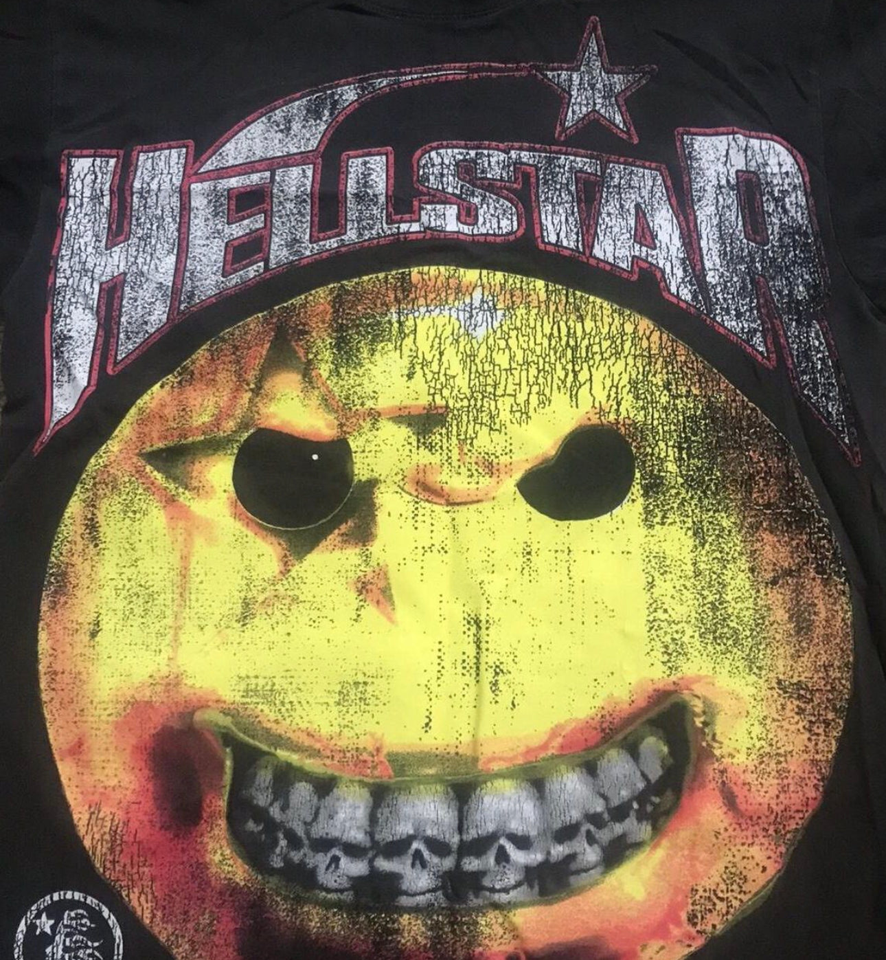 *RARE* HELLSTAR 8 Smiley Star Gray Vintage Tee