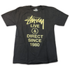 STUSSY Live & Direct Black/Gold Tee