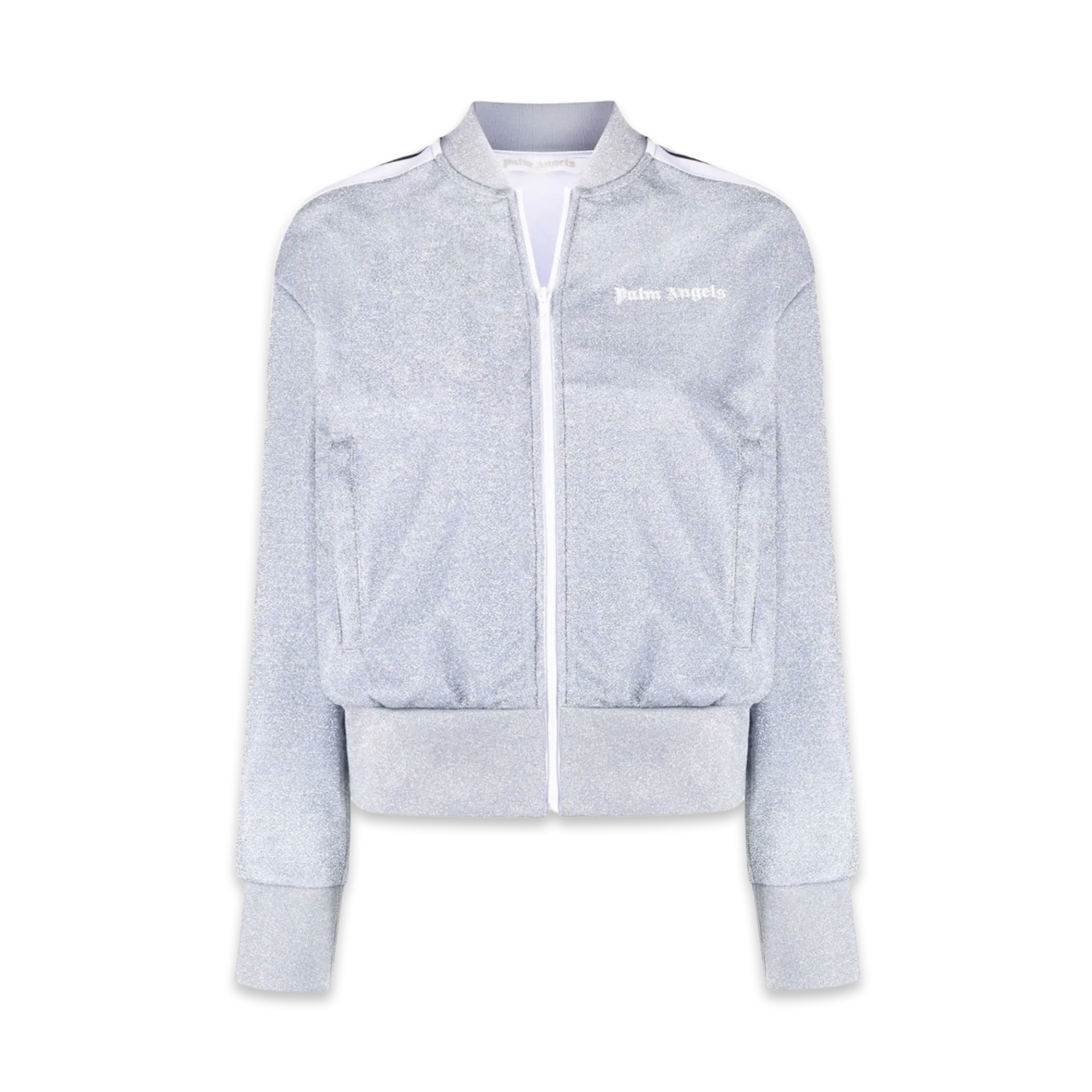 PALM ANGELS Gray Glitter Women Track Jacket