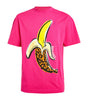 PALM ANGELS Logo Banana Leopard Fuchsia Yellow Tee