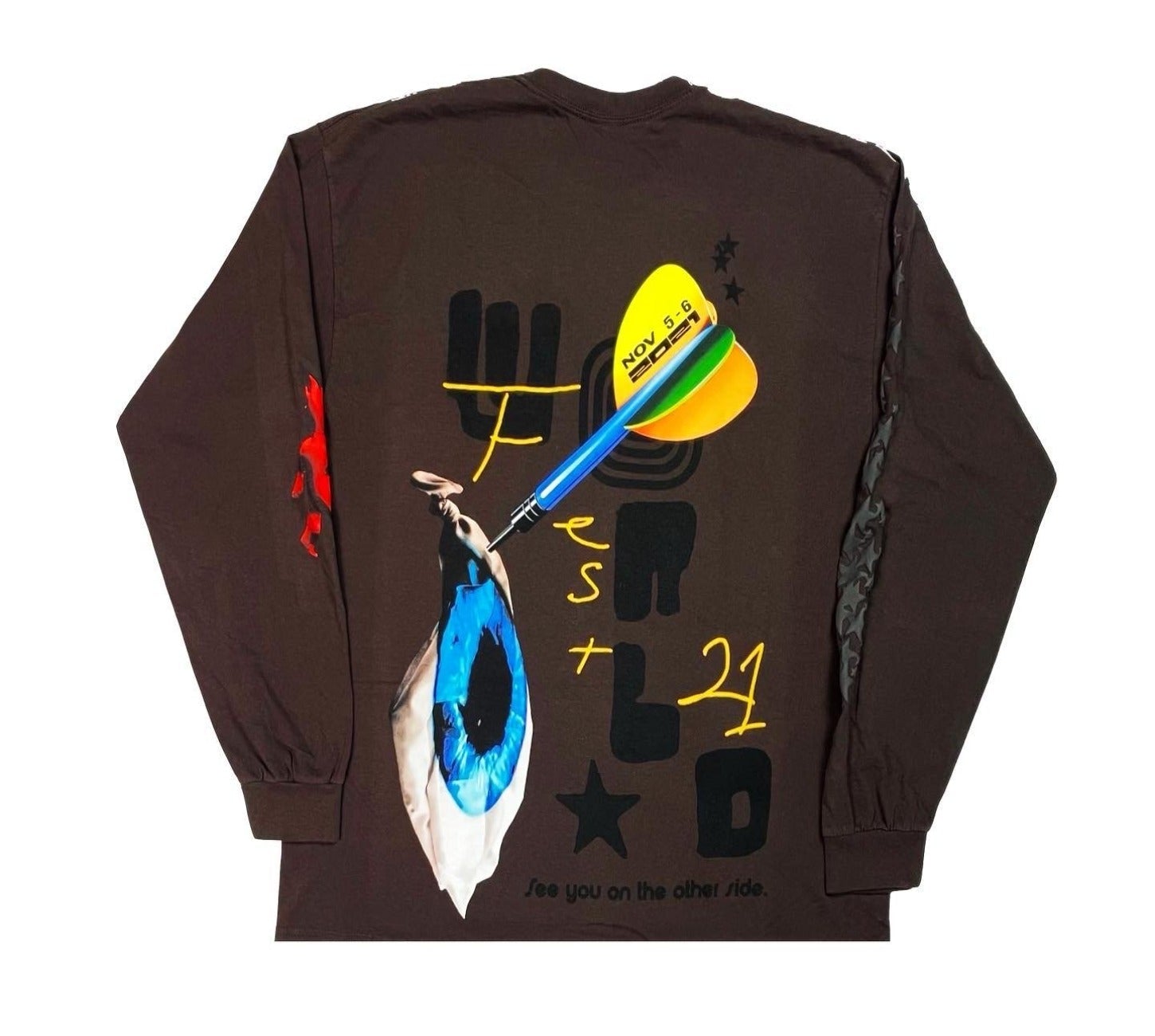 TRAVIS SCOTT 2021 Festival Flame Guy Brown Longsleeve