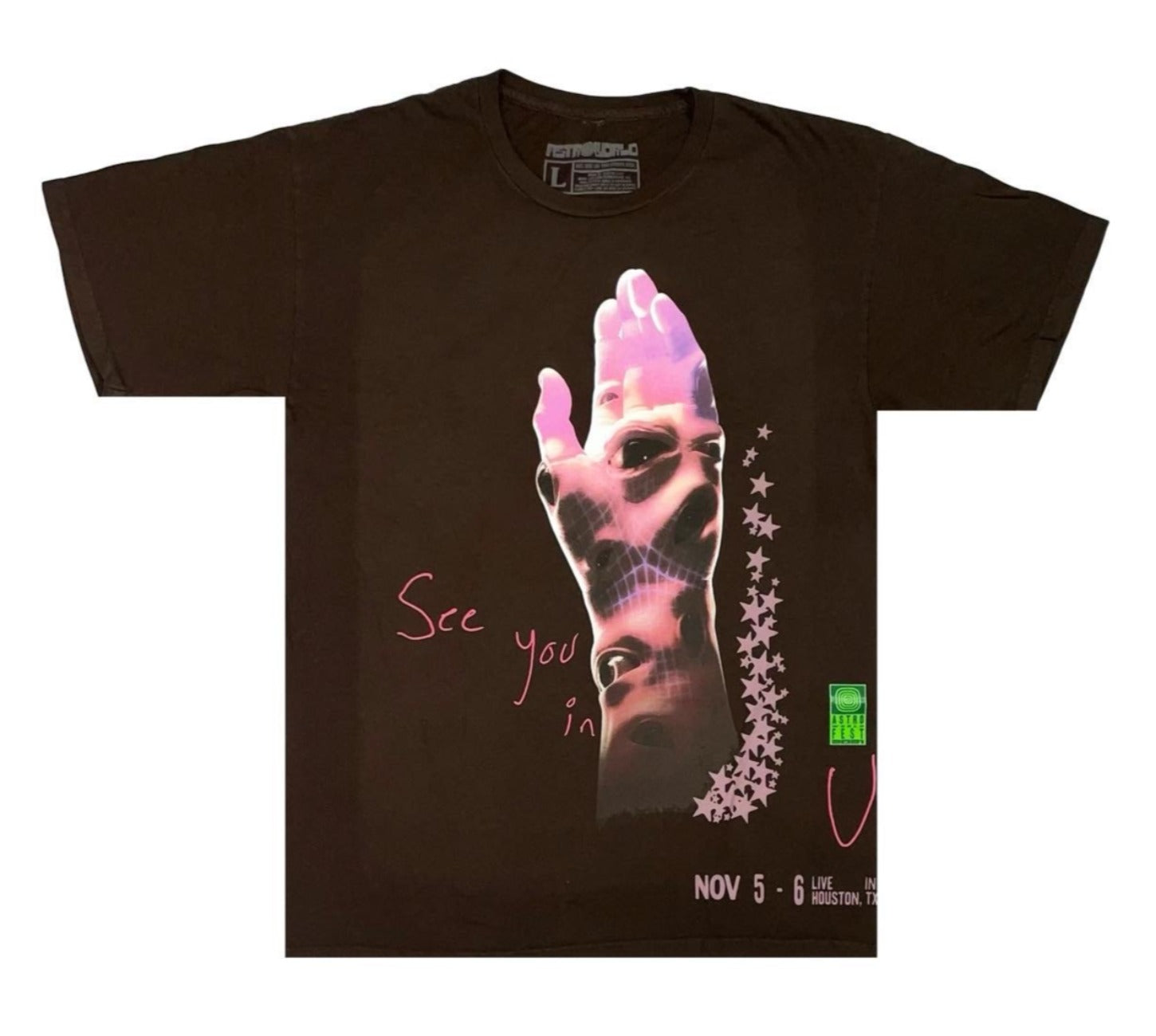 Travis Scott Utopia Seeing Hand Brown Tee